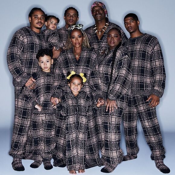 Skims Cozy Knit onesie Jumpsuit in plaid M - Picture 4 of 13